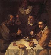 VELAZQUEZ, Diego Rodriguez de Silva y Three Men at a Table Spain oil painting artist